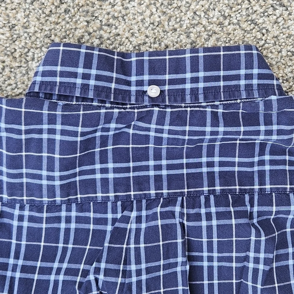 J. Crew Vintage Classic Blue White Button Down Long Sleeve Shirt Mens Size Large
